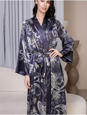 Длинный запашной халат Mia-Amore JULIET 4909 черника, Цвет: черника, Размеры: 2XL/3XL