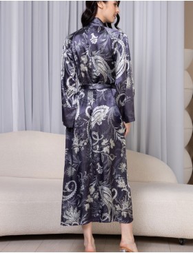 Длинный запашной халат Mia-Amore JULIET 4909 черника, Цвет: черника, Размеры: 2XL/3XL, изображение 3