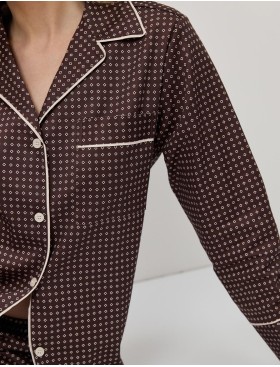 Пижама женская с брюками Aruelle ALMA, Цвет: коричневый, Размеры: XS, изображение 4
