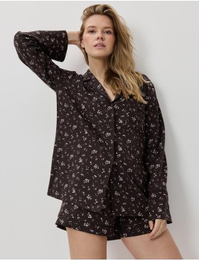 Пижама из вискозы с шортами Aruelle ARYA, Цвет: коричневый, Размеры: XS