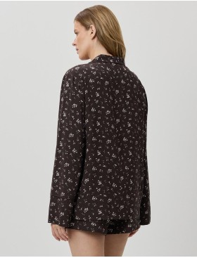 Пижама из вискозы с шортами Aruelle ARYA, Цвет: коричневый, Размеры: XS, изображение 3