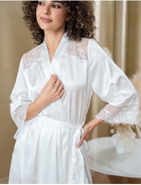 Шелковый халат-кимоно Mia-Amore AMANDA 3633 белый, Цвет: белый, Размеры: 2XL/3XL