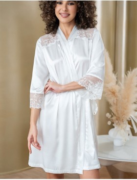 Шелковый халат-кимоно Mia-Amore AMANDA 3633 белый, Цвет: белый, Размеры: 2XL/3XL, изображение 4