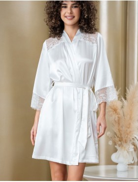 Шелковый халат-кимоно Mia-Amore AMANDA 3633 белый, Цвет: белый, Размеры: 2XL/3XL, изображение 3