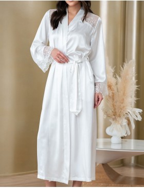 Длинный запашной халат Mia-Amore AMANDA 3639 белый, Цвет: белый, Размеры: S/M, изображение 4