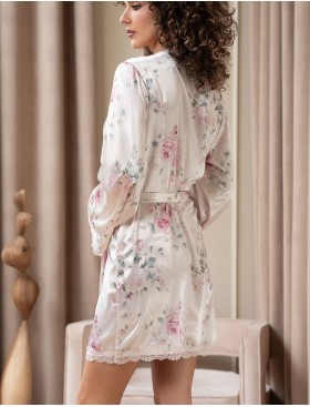 Короткий запашной халат Mia-Amore FELICIA 9033, Цвет: молочный, Размеры: 2XL/3XL, изображение 2
