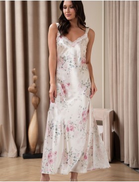 Длинная шелковая сорочка Mia-Amore FELICIA 9034, Цвет: молочный, Размеры: 2XL, изображение 4