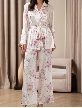Пижама-двойка с цветами Mia-Amore FELICIA 9036, Цвет: молочный, Размеры: 2XL, изображение 3