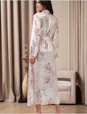 Длинный халат на пуговицах Mia-Amore FELICIA 9037, Цвет: молочный, Размеры: 3XL, изображение 2