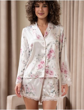 Пижама рубашка с шортами Mia-Amore FELICIA 9046, Цвет: молочный, Размеры: 2XL