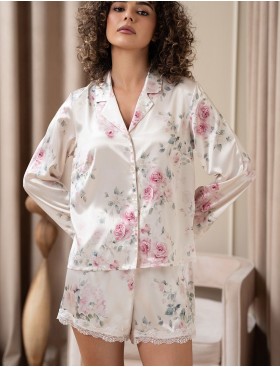 Пижама рубашка с шортами Mia-Amore FELICIA 9046, Цвет: молочный, Размеры: 2XL, изображение 4