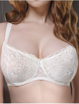 Кружевной бюстгальтер балконет Mioocchi SILVA 8319 latte, Цвет: latte (крем), Размеры: 75B