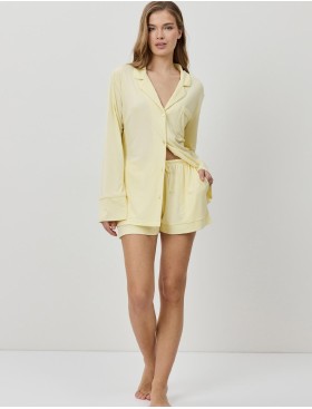 Пижама с шортами из модала Aruelle CASSIA, Цвет: жёлтый, Размеры: S, изображение 4