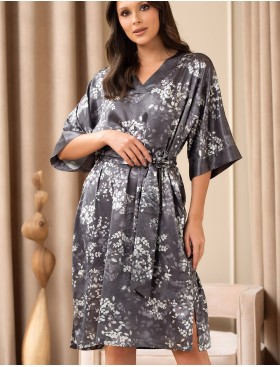 Шелковая туника с поясом Mia-Amore FEDERICA 9104, Цвет: графитовый, Размеры: 4XL/5XL