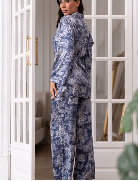 Пижама рубашка с брюками Mia-Amore MARJANI 9006, Цвет: темно-синий, Размеры: 3XL, изображение 2