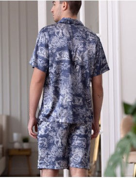 Мужской комплект из шелка Mia-Amore MARJANI 9007, Цвет: темно-синий, Размеры: 3XL, изображение 2
