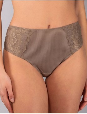 Завышенные трусы бразилиана Verde Veronica AR37 tabacco, Цвет: tabacco (капучино), Размеры: S