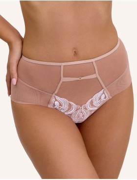 Высокие трусы бразилиана Bella Misteria LACE MACCHIATO brazilian, Цвет: телесный, Размеры: L