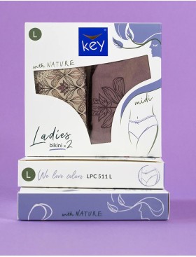 Набор трусов слипов Key LPC 511 (2 шт) бежевый + розовый, Цвет: бежевый + розовый, Размеры: M, изображение 5