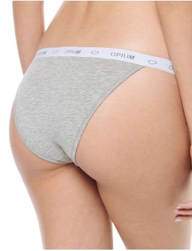Хлопковые трусы-танга Opium T-4 серый меланж, Цвет: серый меланж, Размеры: XL, изображение 2