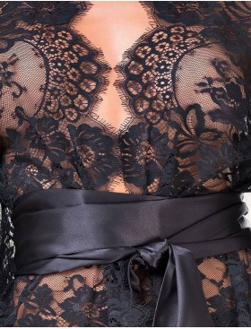Кружевной пеньюар OPIUM ISTINTO 703 черный, Цвет: черный, Размеры: S/M/L, изображение 4