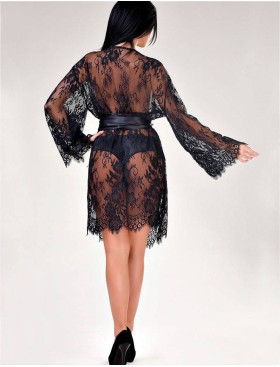 Кружевной пеньюар OPIUM ISTINTO 703 черный, Цвет: черный, Размеры: S/M/L, изображение 7