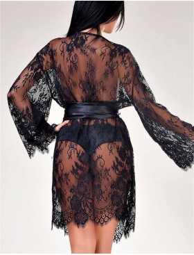 Кружевной пеньюар OPIUM ISTINTO 703 черный, Цвет: черный, Размеры: S/M/L, изображение 2