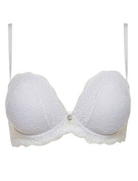 Бюстгальтер фашия с двойным пуш-ап Lormar EXTRA PIZZO bianco, Цвет: bianco (белый), Размеры: 70B, изображение 3