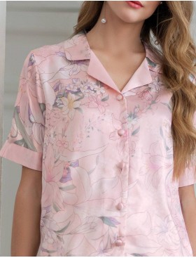 Шелковый комплект с брюками Mia-Amore EDEM 5975, Цвет: розовый, Размеры: 4XL, изображение 4