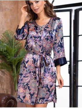 Туника из натурального шелка Mia-Amore ETRO 3505, Цвет: темно-синий, Размеры: L/XL, изображение 2