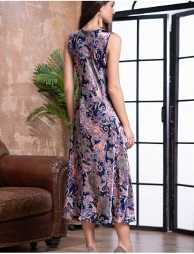 Длинная сорочка из шелка Mia-Amore ETRO 3508, Цвет: темно-синий, Размеры: 3XL, изображение 2