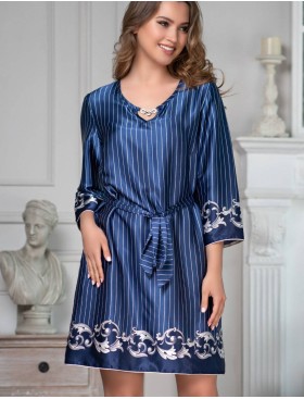 Туника атласная с поясом Mia-Amore BAROCCO 8614, Цвет: синий, Размеры: L/XL