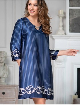 Туника атласная с поясом Mia-Amore BAROCCO 8614, Цвет: синий, Размеры: L/XL, изображение 2