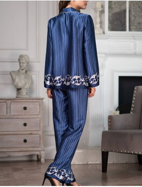 Атласная пижама Mia-Amore BAROCCO 8616, Цвет: синий, Размеры: S, изображение 2