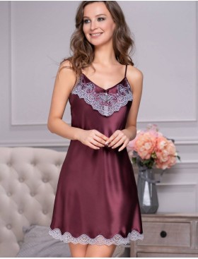 Шелковая сорочка Mia-Amore LAURA 3290 бордовый, Цвет: бордовый, Размеры: S, изображение 3
