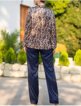 Шелковая пижама Mia-Amore PERSIA 3427, Цвет: золотистый/темно-синий, Размеры: S, изображение 2