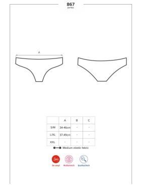 Трусы бразилиана Obsessive 867 PANTIES, Цвет: черный, Размеры: S/M, изображение 5