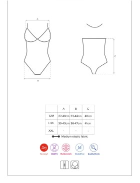 Эротическое боди Obsessive 876 TED-1 body, Цвет: черный, Размеры: S/M, изображение 5