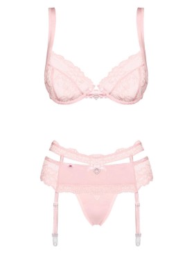 Комплект с поясом Obsessive HEARTINA SET розовый, Цвет: розовый, Размеры: L/XL, изображение 3