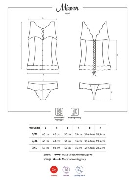 Корсет c трусиками Obsessive MIAMOR CORSET рубиновый, Цвет: рубиновый, Размеры: S/M, изображение 5