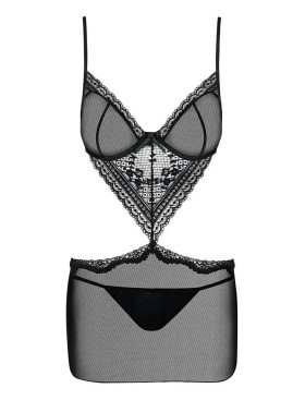 Сексуальная сорочка Obsessive PICANTINA CHEMISE, Цвет: черный, Размеры: S/M, изображение 4
