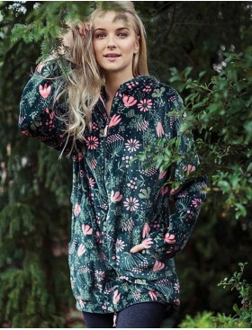 Теплый флисовый кардиган Key LGS 550, Цвет: черный/зеленый, Размеры: S/M