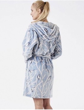 Теплый флисовый халат Key LGD 892, Цвет: голубой, Размеры: S/M, изображение 2