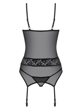 Корсет с трусиками Obsessive 812 CORSET, Цвет: черный, Размеры: S/M, изображение 4