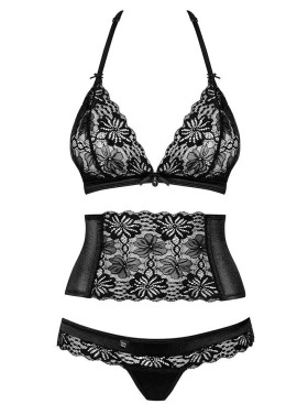 Комплект Obsessive 846 SEG с поясом, Цвет: черный, Размеры: S/M, изображение 3