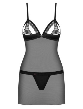 Сексуальная сорочка Obsessive 865 CHEMISE, Цвет: черный, Размеры: S/M, изображение 3