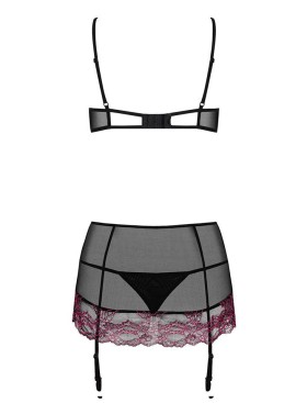 Комплект с поясом Obsessive SEDUSIA SET, Цвет: черный, Размеры: S/M, изображение 4