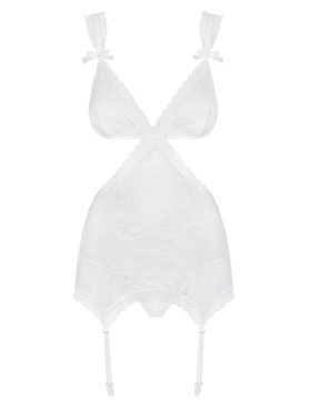 Корсет c трусиками Obsessive  SWANITA CORSET белый, Цвет: белый, Размеры: S/M, изображение 5