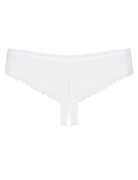 Сексуальные трусики Obsessive ALABASTRA CROTCHLESS THONG, Цвет: белый, Размеры: L/XL, изображение 4