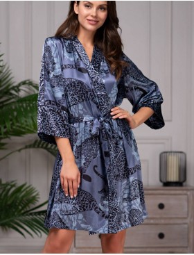 Шелковый халат-кимоно Mia-Amore AMAZONKA 8663 дельфин, Цвет: дельфин, Размеры: L/XL